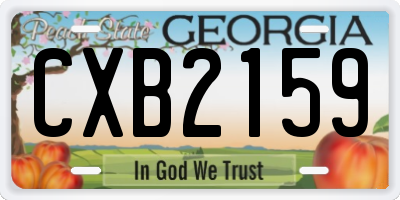 GA license plate CXB2159