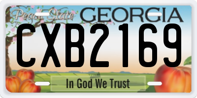 GA license plate CXB2169