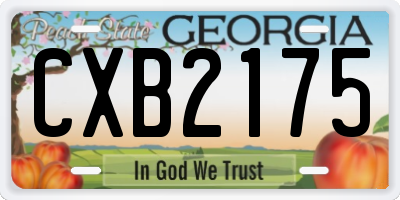 GA license plate CXB2175