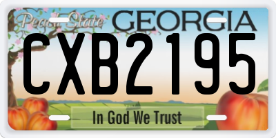 GA license plate CXB2195