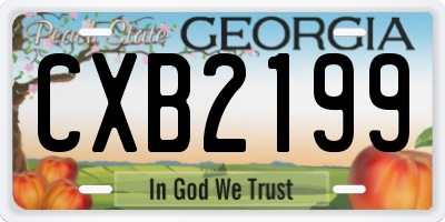 GA license plate CXB2199