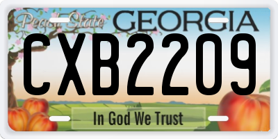 GA license plate CXB2209