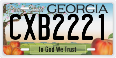 GA license plate CXB2221