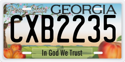 GA license plate CXB2235