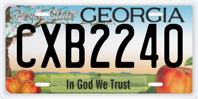 GA license plate CXB2240