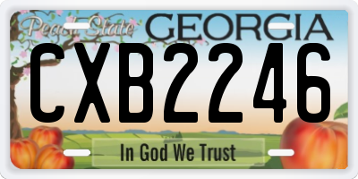 GA license plate CXB2246