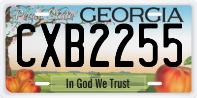 GA license plate CXB2255