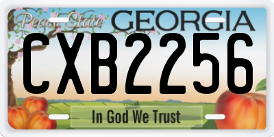 GA license plate CXB2256