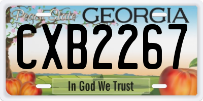 GA license plate CXB2267