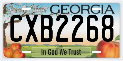 GA license plate CXB2268