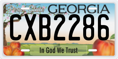 GA license plate CXB2286