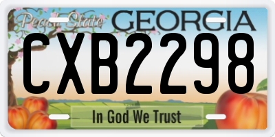 GA license plate CXB2298