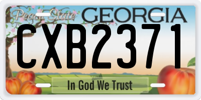 GA license plate CXB2371