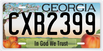 GA license plate CXB2399