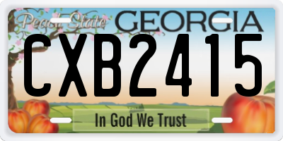 GA license plate CXB2415
