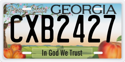 GA license plate CXB2427