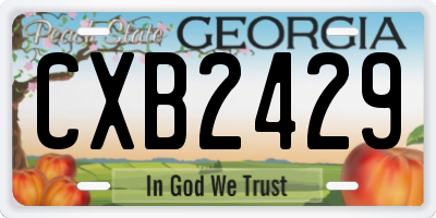 GA license plate CXB2429