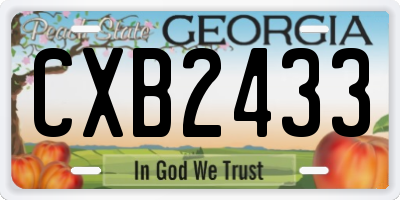 GA license plate CXB2433