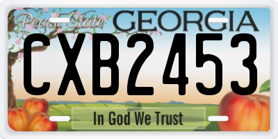 GA license plate CXB2453