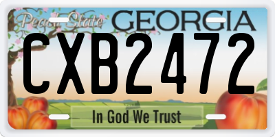 GA license plate CXB2472