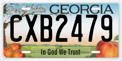 GA license plate CXB2479