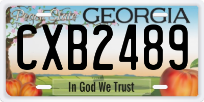 GA license plate CXB2489