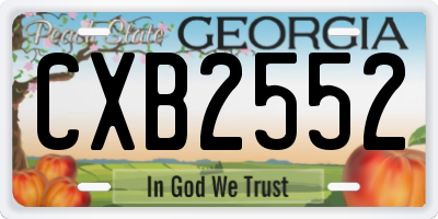 GA license plate CXB2552