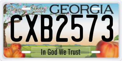 GA license plate CXB2573