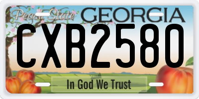 GA license plate CXB2580