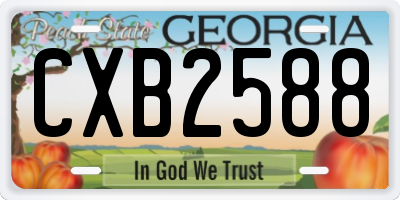 GA license plate CXB2588