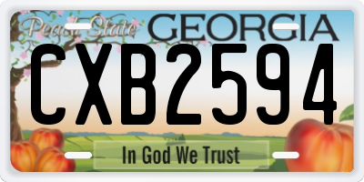 GA license plate CXB2594
