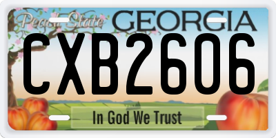 GA license plate CXB2606