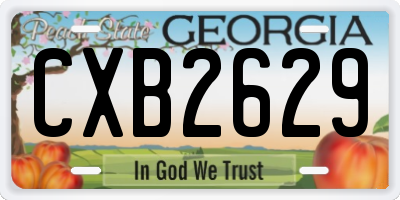 GA license plate CXB2629