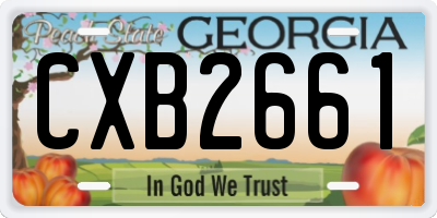 GA license plate CXB2661