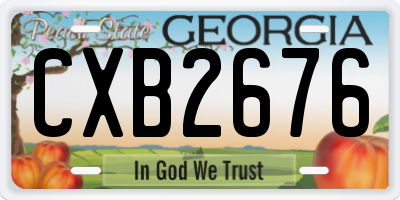 GA license plate CXB2676