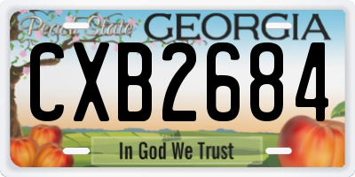 GA license plate CXB2684