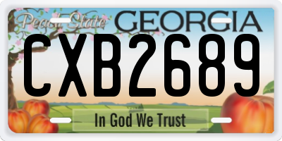 GA license plate CXB2689