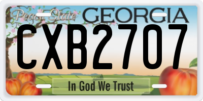 GA license plate CXB2707