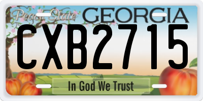 GA license plate CXB2715