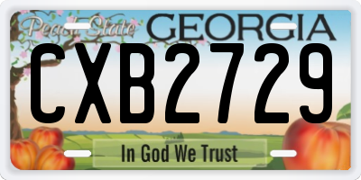 GA license plate CXB2729