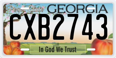 GA license plate CXB2743