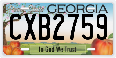 GA license plate CXB2759
