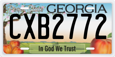 GA license plate CXB2772