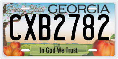 GA license plate CXB2782