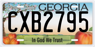 GA license plate CXB2795