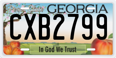 GA license plate CXB2799