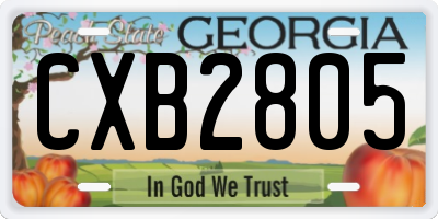 GA license plate CXB2805