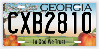 GA license plate CXB2810