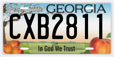GA license plate CXB2811