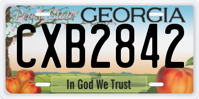 GA license plate CXB2842